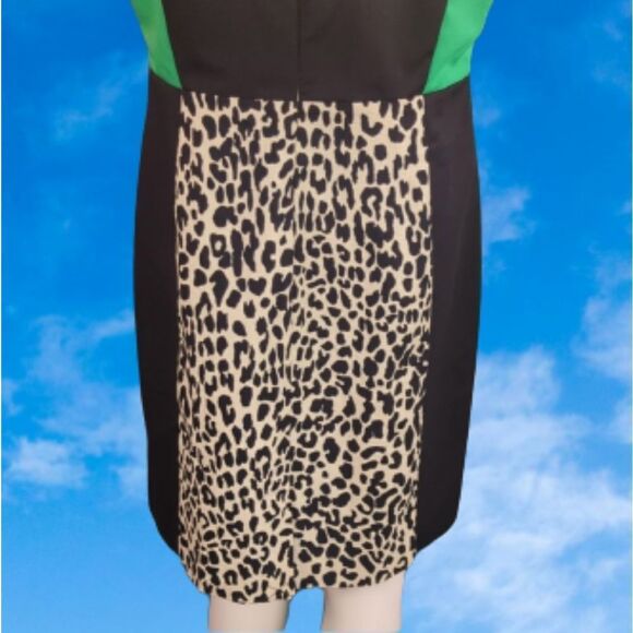 NWT! Calvin Klein Leopard Print Color Block Dress - Picture 8 of 15